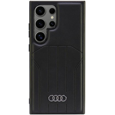 Kapak telefoni Audi Synthetic Leather MagSafe për Samsung Galaxy S24 Ultra, lëkurë sintetike, me magnet MagSafe, i zi