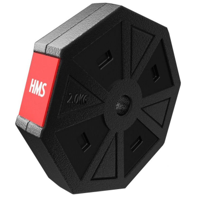 Set hantelash dhe shufre HMS SGC20, 20 kg, kompozit, i zi me t’kuqe