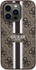 Mbulesë telefoni Guess 4G Printed Stripes MagSafe, për iPhone 15 Pro 6.1", kafe
