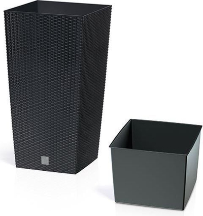 Vazo katrore Prosper Plast Rato DRTS265, 26.5 x 26.5 x 50 cm, set me 12 copë, e bardhë