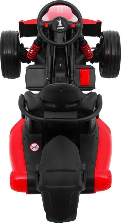 Go-kart elektrik Ramiz XR-1, për fëmijë, timon i rregullueshëm, i kuq