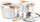 Set gatimi kampingu GSI Outdoors Glacier Stainless Base Camper Large, inoks 18/8, për 4 veta, argjendtë