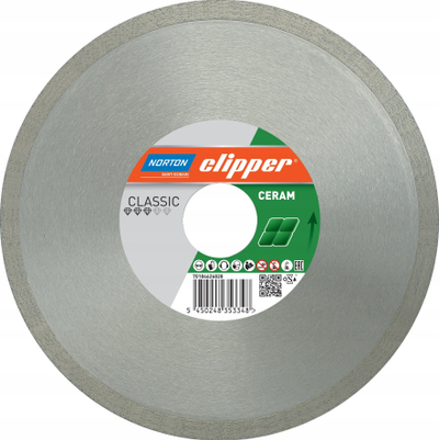 Disk diamanti Norton Clipper Classic Ceram, 230mm, vrimë 25.4mm, gri