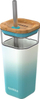 Gotë qelqi Quokka Mug me pipëz, 540ml, me pipëz inoksi, Teal Gradient