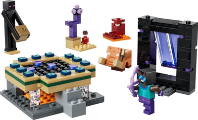 Lodër ndërtuese LEGO Minecraft Journey Through the Nether and End Portals 21584, set figurash, për fëmijë