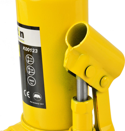 Хидрауличен крик Bottle Jack 12T, капацитет 12 ton, висина 205-390mm, жолт
