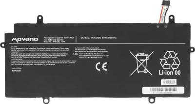 Bateri laptopi Movano për Toshiba Portege Z30 Z30-A Z30-B, Li-Pol, 7 pin, e zezë