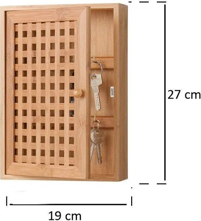 Kuti çelësash Zeller, bambu, 19 x 6 x 27 cm, kafe