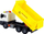 Kamion lodër LeanToys Tipper Truck 1:16, rimorkio që ngrihet, me drita edhe zë, i verdhë
