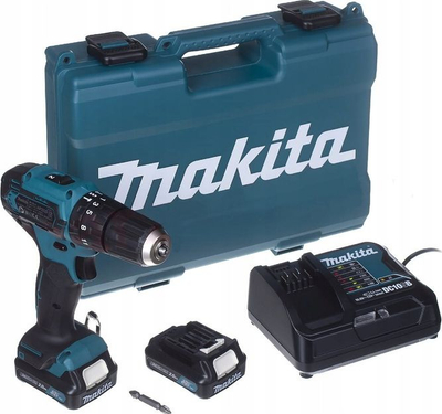 Stërvitëse me goditje pa kabllo Makita HP333DSAE, 12V, 2 shpejtësi, blu