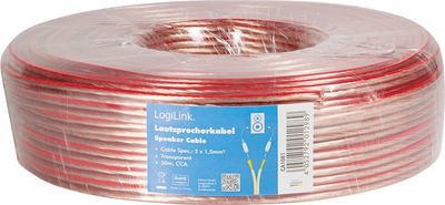 Kabllo audio LogiLink CA1081, 50m, CCA, me mbështjellës plastik transparent