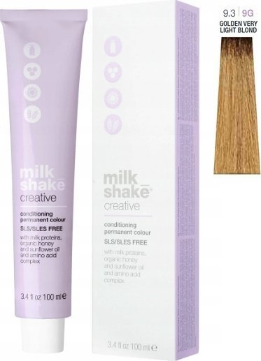 Ngjyrë flokësh Milk Shake Creative 9.39G, golden very light blonde, 100 ml