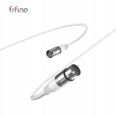 Kabllo mikrofoni Fifine L9CW, XLR mashkull femër, 1.8 m, e bardhë