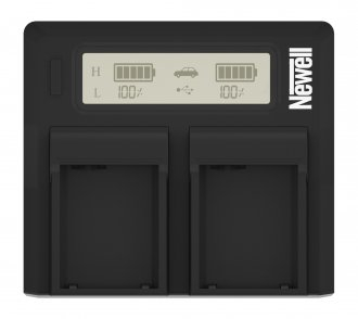 Karikues baterish Newell DC LCD Dual Channel për Canon BP A30 A60 A90, me ekran LCD, port USB, ngjyrë e zezë