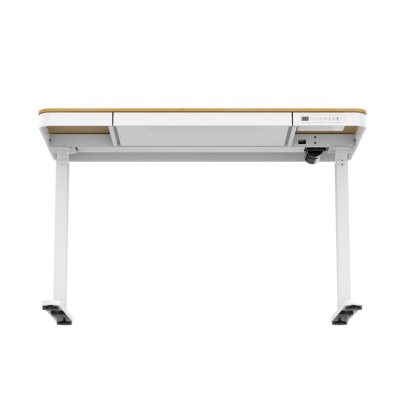 Tavolinë gaming Tuckano ET119W-C, 120.4 cm, rregullim elektrik lartësie, dru i bardhë