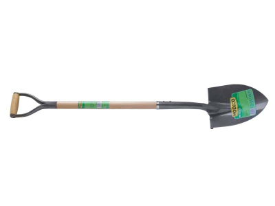 Lopatë kanadeze për kopsht, 115 cm, me dorezë druri, e zezë