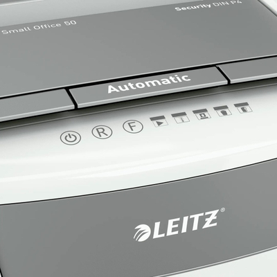 Grirëse dokumentesh Leitz IQ Autofeed Small Office 50, P-4, 50 fletë, gri e bardhë