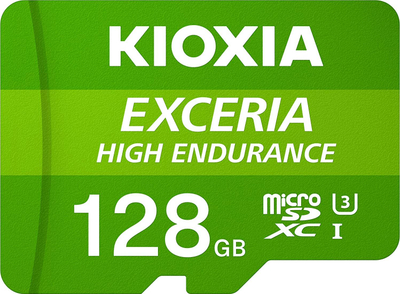 Kartë memorie microSD Kioxia Exceria High Endurance, 128GB, microSDXC UHS-I Class 10 U3, e gjelbër