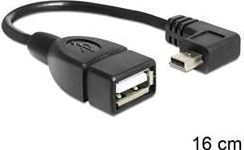 Kabllo USB DeLOCK 83245, USB A në Mini USB B, OTG, 16 cm, e zezë