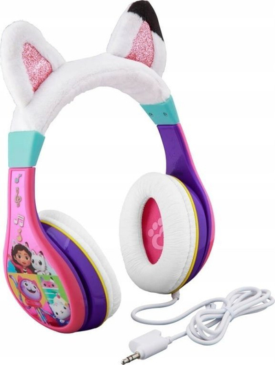 Kufje me kabllo EKids Gabby's Dollhouse, për fëmijë, me kufizim volumit, shumëngjyrëshe