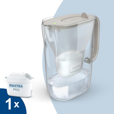 Shtambë filtruese Brita Style Essential, 2.4L, tregues LED, bezhë