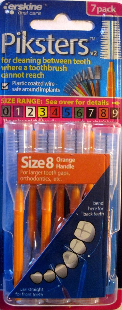 Furça ndërdentare Piksters Size 8, set 7 copë, portokalli