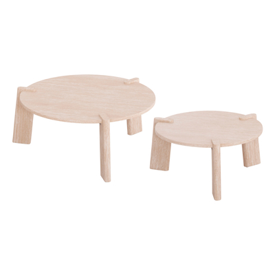 Set tavolina dhome dite HomeMarkt EQUIL HM9943.01, MDF melaminë, 66×66cm dhe 87×87cm, dru natyral