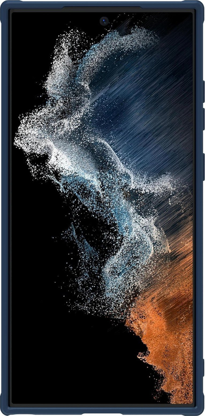 Këllëf telefoni Nillkin Textured S për Samsung Galaxy S23 Ultra, me kapak kamere, blu