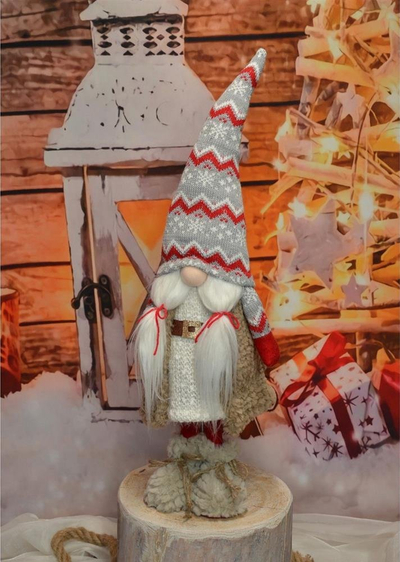 Декоративна фигура Саска Божиќ народен елф џуџе гном со појас, 59 cm, повеќебојна