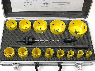 Set sharra rrethore tungsten Geko, 22-73mm, 9 copë, argjendtë