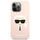 Këllëf telefoni Karl Lagerfeld Liquid Silicone Karl Head për iPhone 13 Pro, silikon, rozë e çelët