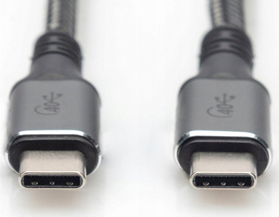 Kabllo Digitus USB 4.0 Type C, 20 Gbit/s, 8K, 60 W, gri