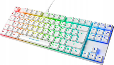 Tastierë gaming Deltaco WK90R, mekanike Outemu Red, RGB, e bardhë