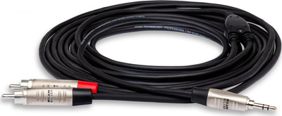 Kabllo audio Hosa HMR-010Y Dual, 3.5mm në 2xRCA, 3m, ngjyrë e zezë