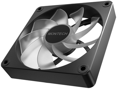 Фан за куќиште Montech GF120R V2 ARGB PWM, 120mm, сет 3 парчиња, со контролер 6 порти, црн