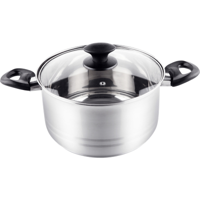 Tenxhere Lamart Pot 22cm, me kapak xhami, me doreza bakeliti, ngjyrë argjendtë