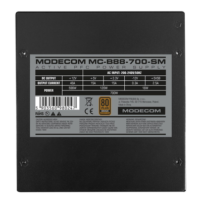 Furnizues energjie Modecom MC-B88-700-SM, 700W, 80 Plus Bronze, i zi