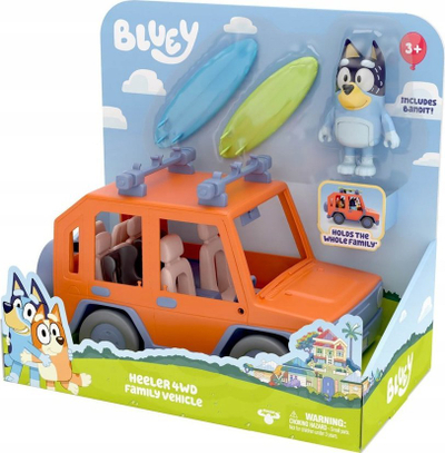 Set lodrash Bluey Family Cruiser 90080, makinë familjare lodër për figurina, shumëngjyrëshe