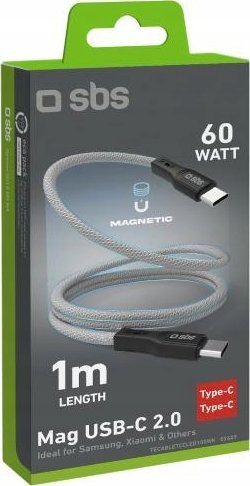 Kabllo USB C në USB C SBS, 1m, USB 3.2 Gen 1 60W, gri