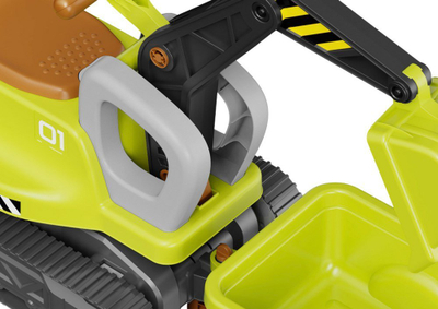 Lodër eskavator ride on LEAN Toys, me rimorkjo, drita edhe zëra, i verdhë