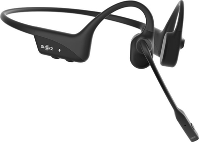 Kufje wireless Shokz OpenComm2 2025, Bluetooth, me mikrofon anulim zhurme, të zeza