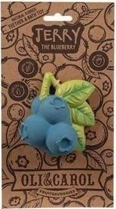 Kafshuese për bebin Oli & Carol Jerry the Blueberry, gome natyrale, 8 cm, blu