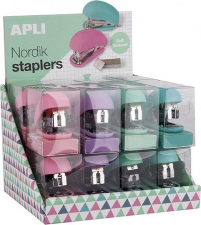 Kapsuese APLI Nordik Soft Touch, 30 fletë, për kapëse 24 6 dhe 26 6, ngjyra pastel