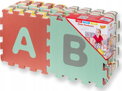 Tapet puzzle për kalamaj Smily Play SP84735, shkronja dhe numra, 180 x 180 cm, shumëngjyrësh