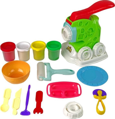 Set plasteline Leantoys Play Dough With Pasta Making Machine, makinë makarona, shumëngjyrësh