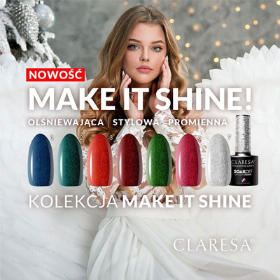 Manikyr xhel Claresa Make It Shine 03, UV LED, 5 g, i kuq me shkëlqim