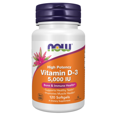 Vitamin D3 5000 IU NOW Foods, 120 kapsula