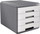 Organizues tavoline Arda MyDesk 18P4PB, 4 sirtarë, plastike, gri e bardhë