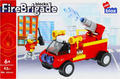 Blloqe ndërtimi Alleblox Fire Brigade, 63 copa, set për ndërtim, me ngjyra