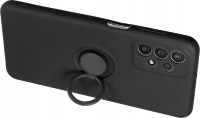 Maskë Forcell për Samsung Galaxy A05s, silikoni, me unazë magnetike, e zezë